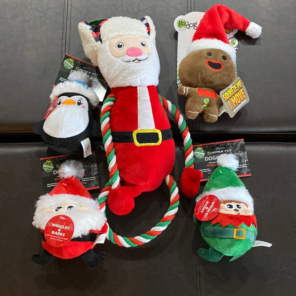 Hyper Pet Doggie Pal Christmas Set with Plush Santa N Rope Go Dog Gingerbread